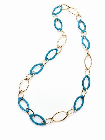 Collana Vhernier Oro Giallo e Turchesi