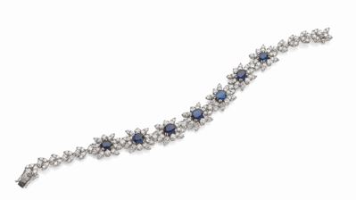 Bracciale Oro 14k con Diamanti e Zaffiri