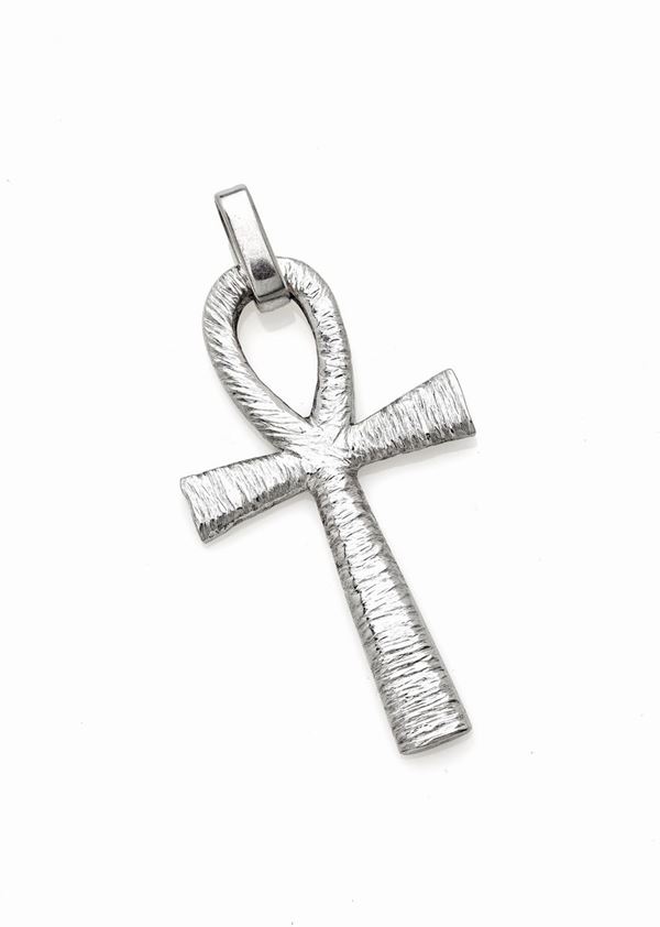Pendente Scavia Chiave della Vita in oro bianco