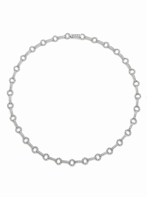Collana in oro bianco e diamanti  - Auction Gioielli e Orologi del XX Secolo - Faraone Casa d'Aste