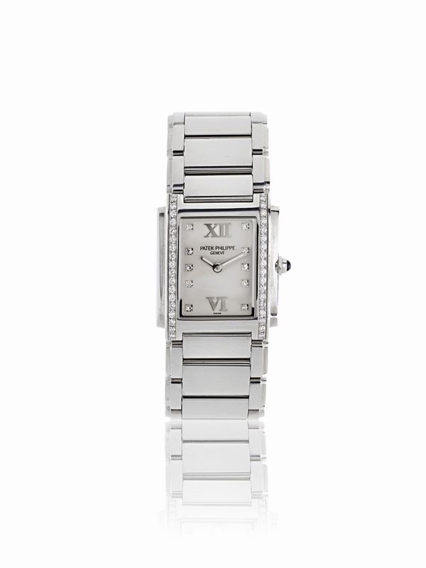Patek Philippe : Patek Philippe Twenty-4 in acciaio e diamanti   - Asta Gioielli e Orologi del XX Secolo - Faraone Casa d'Aste