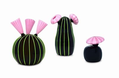 Lotto Composto da 3 Vasi Venini The Desert Collection