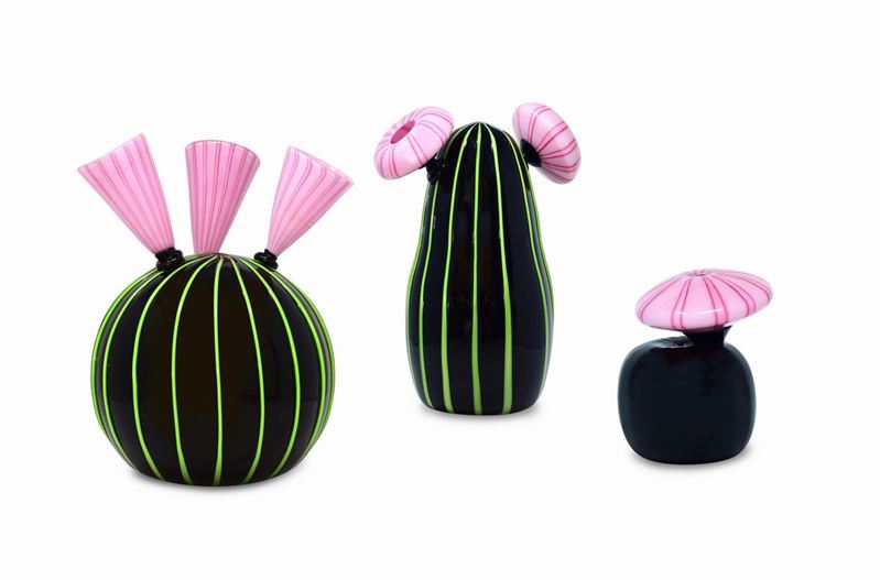 Lotto Composto da 3 Vasi Venini The Desert Collection