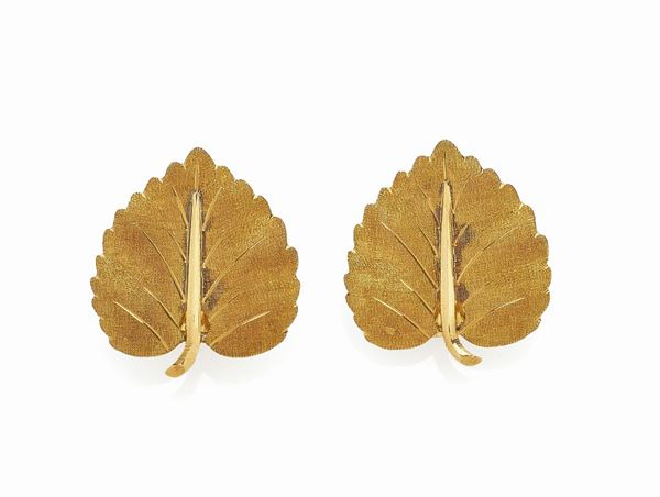 Orecchini foglia firmati Federico Buccellati  - Auction Gioielli e Orologi del XX Secolo - Faraone Casa d'Aste