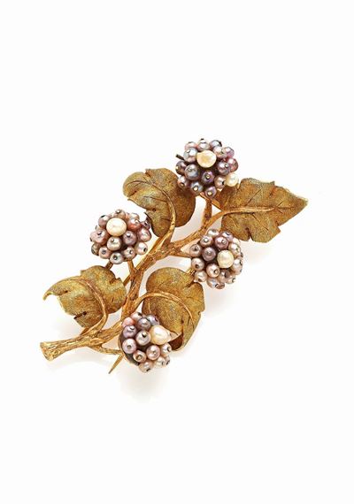 Spilla Fiori Firmata Mario Buccellati