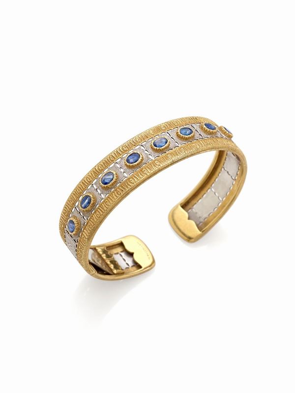 Mario Buccellati : Bracciale con zaffiri firmato Mario Buccellati  - Asta Gioielli e Orologi del XX Secolo - Faraone Casa d'Aste