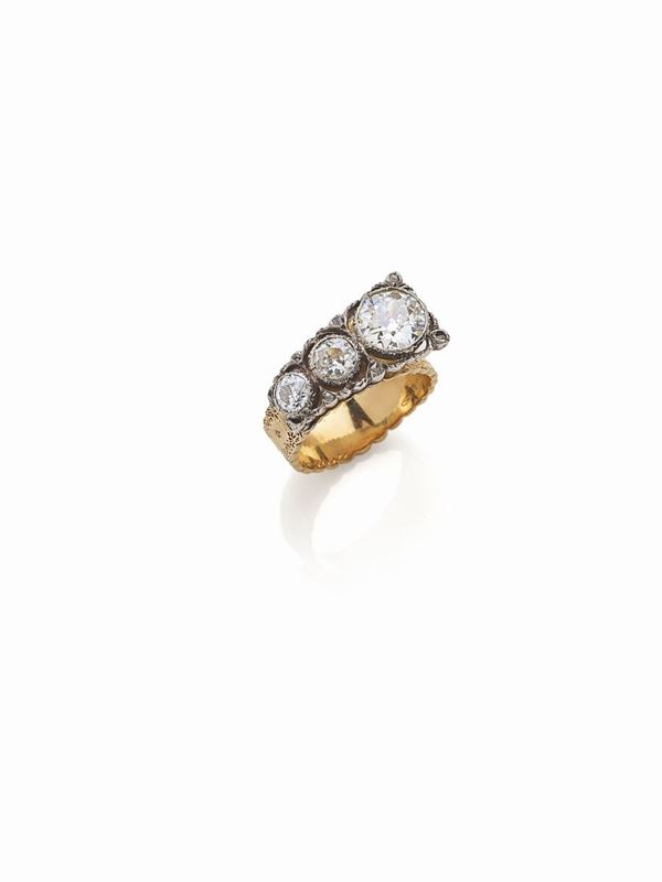 Anello con diamanti firmato Federico Buccellati  - Auction Gioielli e Orologi del XX Secolo - Faraone Casa d'Aste
