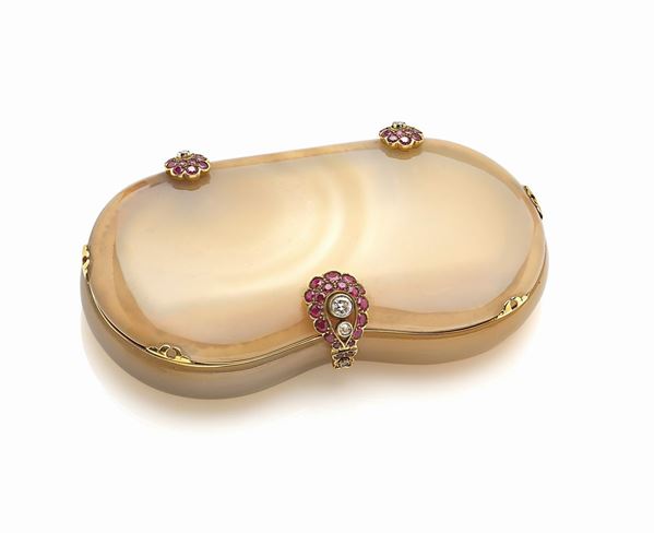 Portacipria  Martignetti agata, rubini e diamanti  - Auction Gioielli e Orologi del XX Secolo - Faraone Casa d'Aste