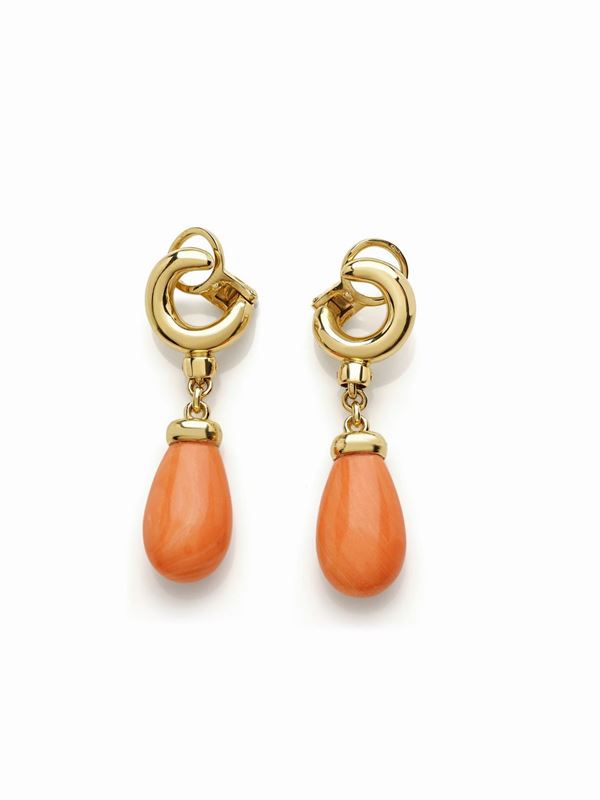 Pomellato : Orecchini in corallo Pomellato  - Asta Gioielli e Orologi del XX Secolo - Faraone Casa d'Aste