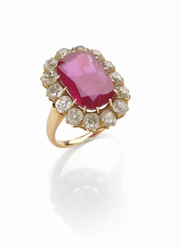 Anello rubino 5,50ct circa