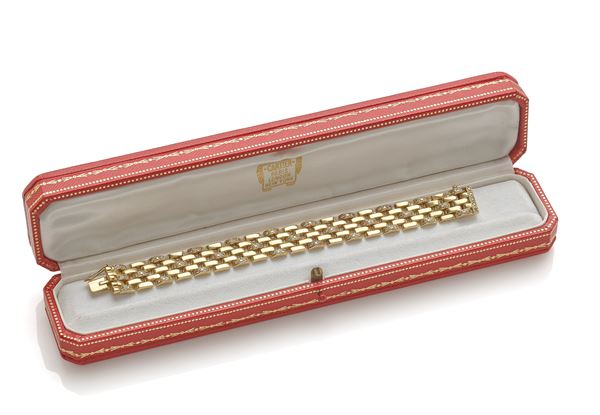 Cartier : Bracciale Cartier  Maillon Panth&#232;re in oro giallo e diamanti  - Asta Gioielli e Orologi del XX Secolo - Faraone Casa d'Aste
