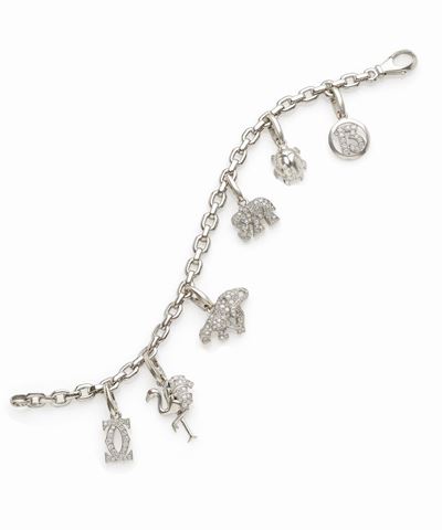Bracciale Cartier in Oro Bianco con Charms