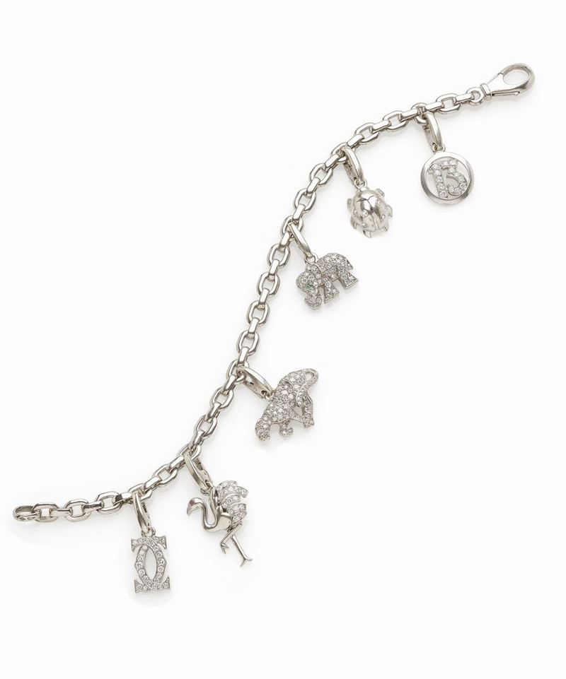 Bracciale Cartier in Oro Bianco con Charms