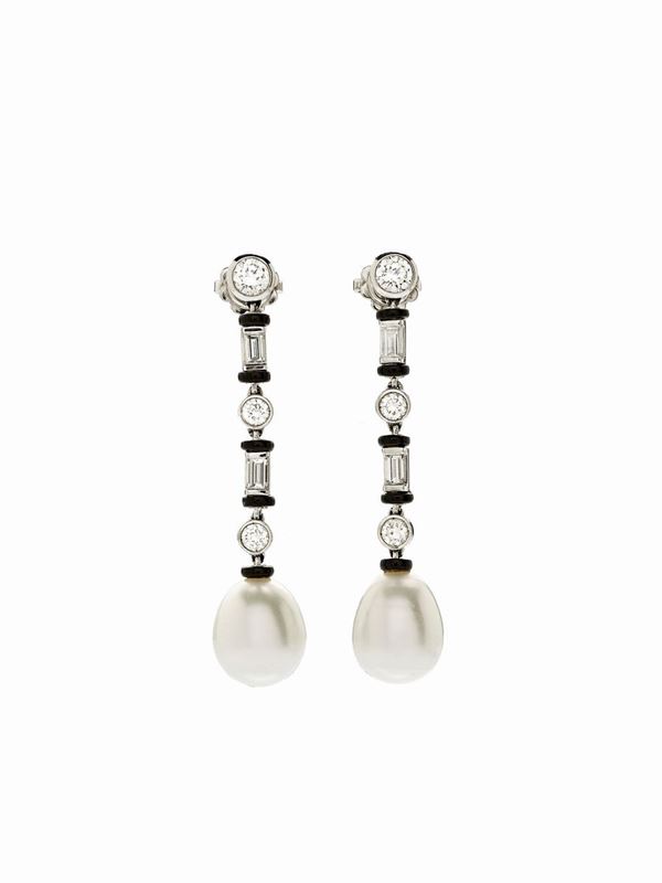 Orecchini perle con diamanti