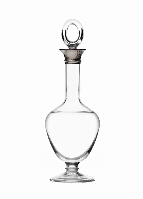 Cartier - Decanter in cristallo e argento firmato Cartier