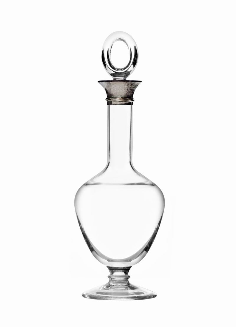 Decanter in Cristallo e Argento Firmato Cartier