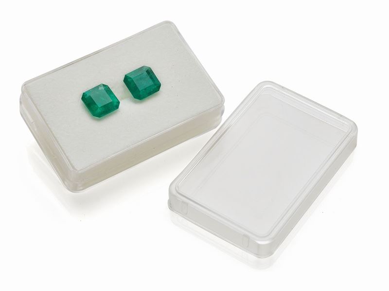 Lotto Composto da Due Smeraldi Sciolti 7.58ct