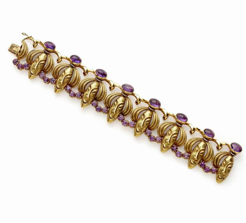 Bracciale Oro Giallo Com Ametiste