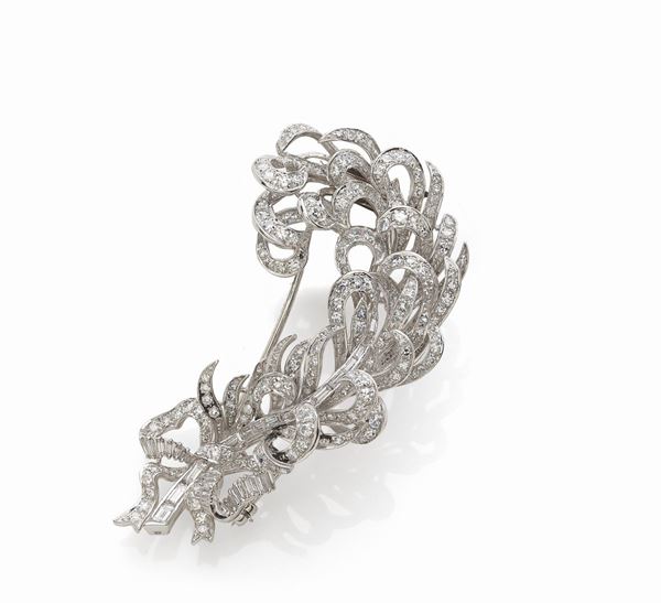 Spilla in platino con diamanti