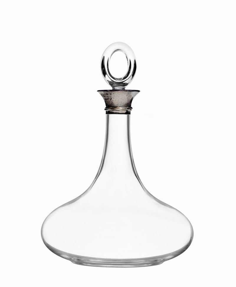 Decanter in Cristallo e Argento Firmato Cartier