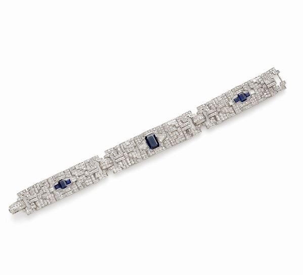 Bracciale in oro diamanti e zaffiri