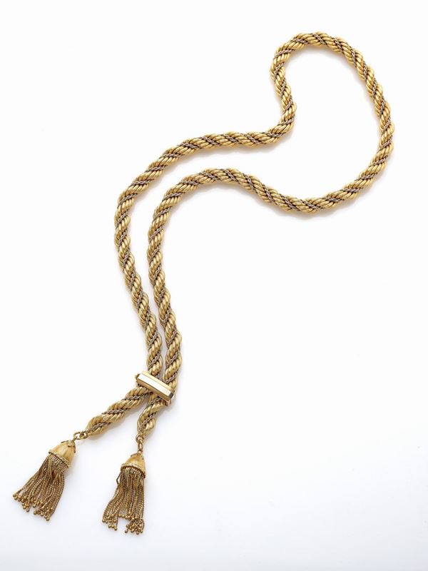 Collana torchon lunga in oro