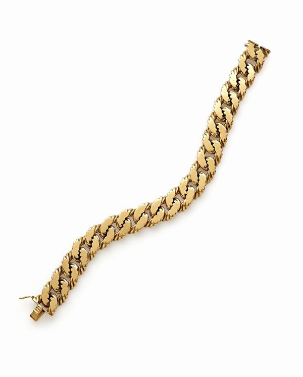 Bracciale maglia groumette in oro