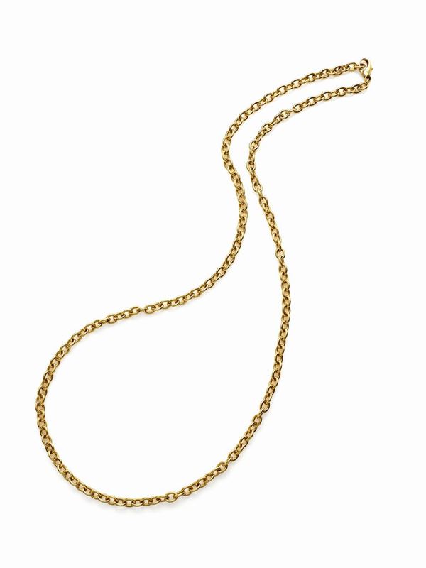 Collana lunga in oro giallo 114gr  - Auction Gioielli e Orologi del XX Secolo - Faraone Casa d'Aste