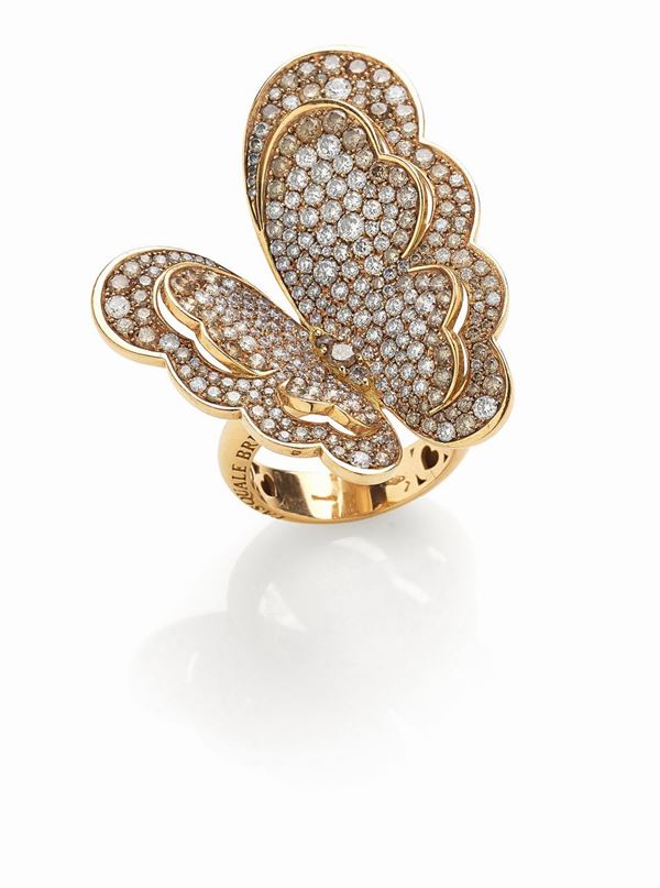 Anello Pasquale Bruni in oro rosa e diamanti  - Asta Gioielli e Orologi del XX Secolo - Faraone Casa d'Aste