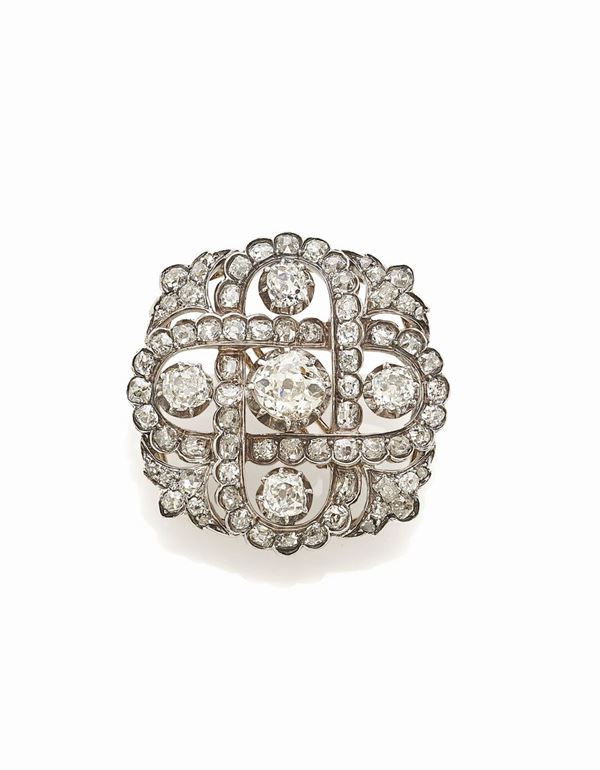 Pendente/spilla antico con diamante old cut   - Asta Gioielli e Orologi del XX Secolo - Faraone Casa d'Aste