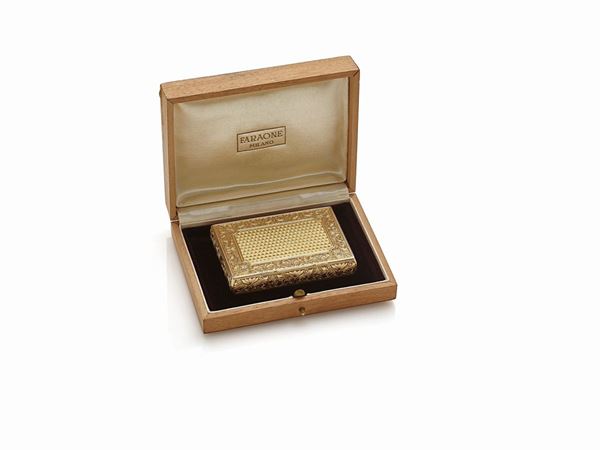 Portasigarette in oro giallo Faraone  - Auction Gioielli e Orologi del XX Secolo - Faraone Casa d'Aste
