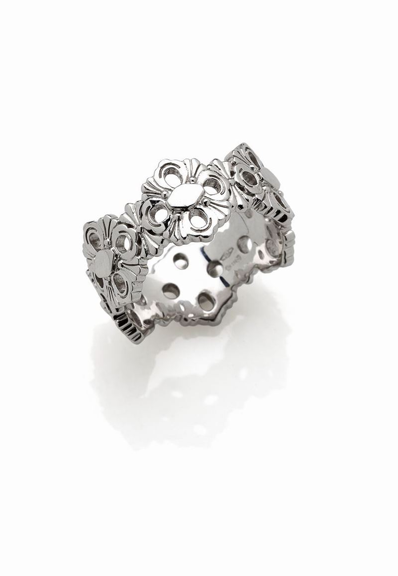 Anello in Oro Bianco Firmato Buccellati