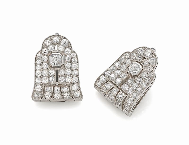 Orecchini Boucheron in Platino e Oro Bianco con Diamanti