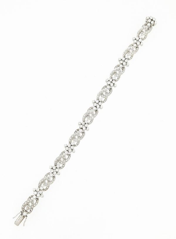 Bracciale in oro bianco con diamanti 