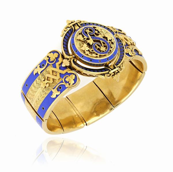 Bracciale in oro e smalti