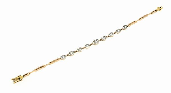 Bracciale in oro con diamanti old cut