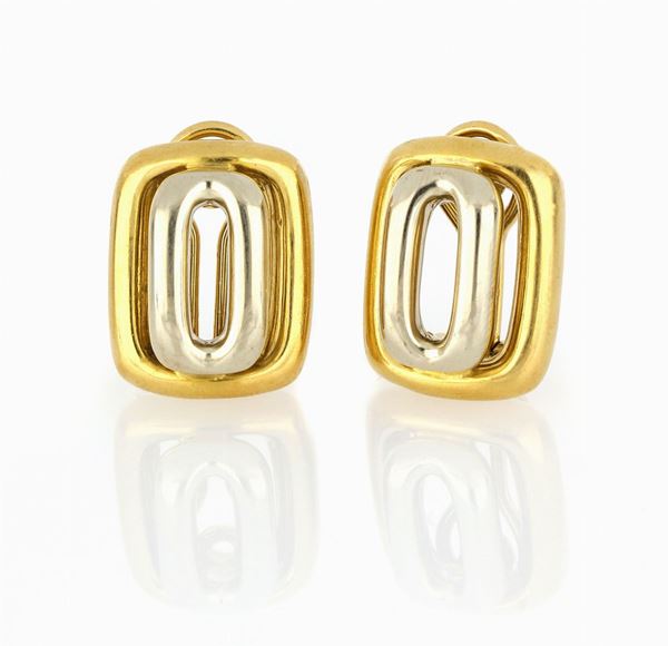 Orecchini in oro giallo e bianco