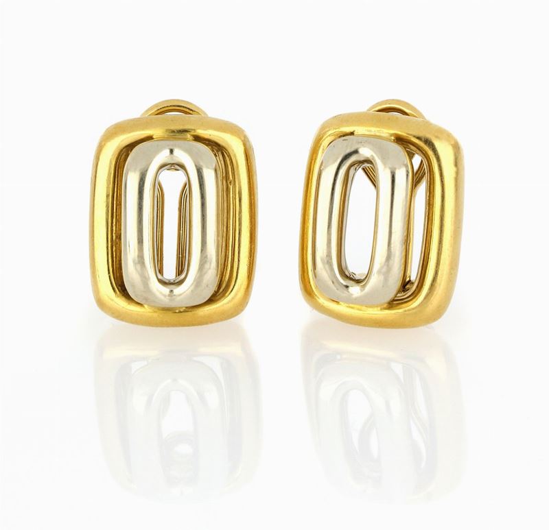 Orecchini in Oro Giallo e Bianco