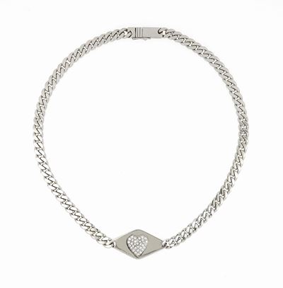 Collana Groumette in Oro Bianco con Diamanti