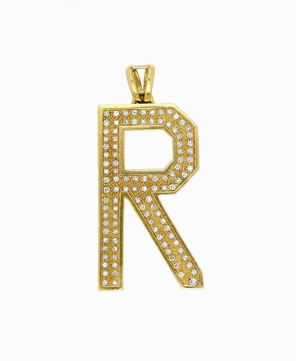 Pendente in oro con diamanti huit huit 