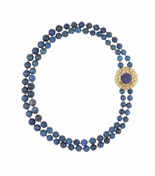 Collana in oro con boule  - Asta PIETRE DURE E SEMIPREZIOSE - Faraone Casa d'Aste