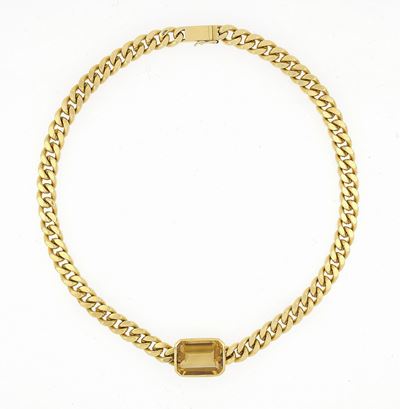 Collana Groumette con Quarzo Fumè