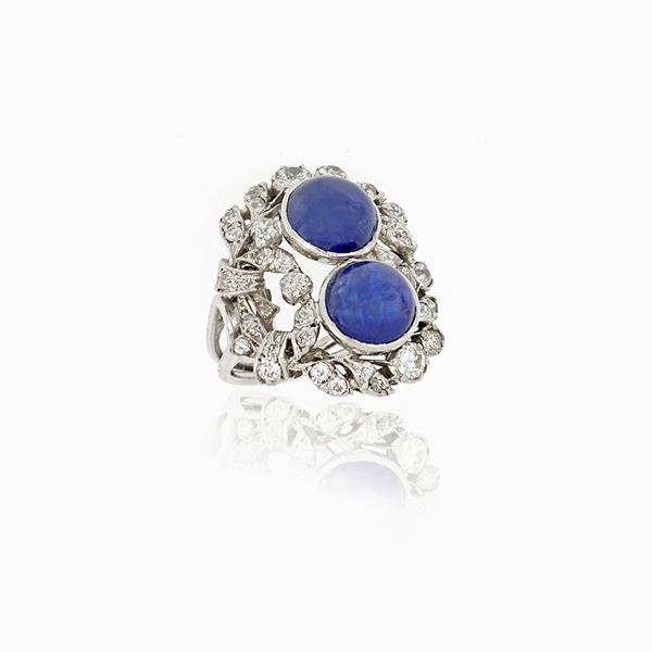 Anello con zaffiri e diamanti 