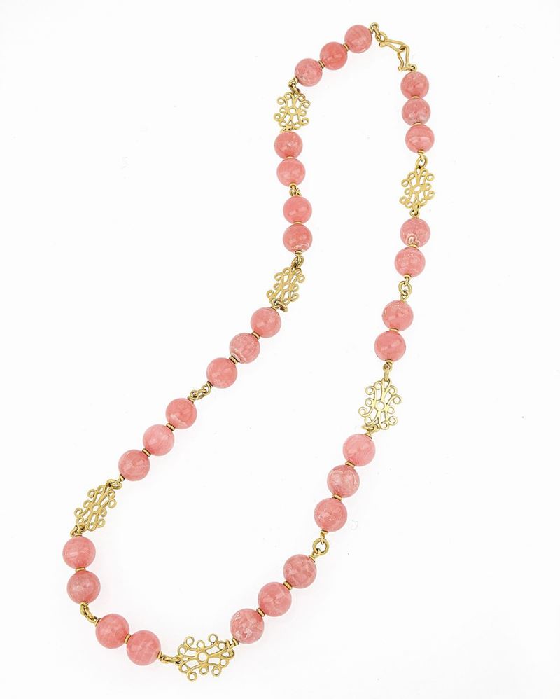 Collana in Oro con Rodocrosite
