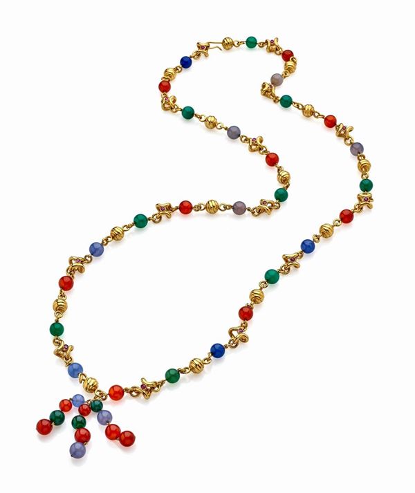 Collana in oro con gemme 
