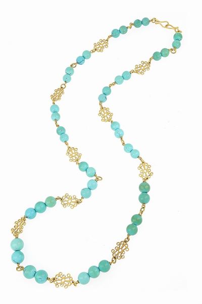 Collana in Oro con Turchesi