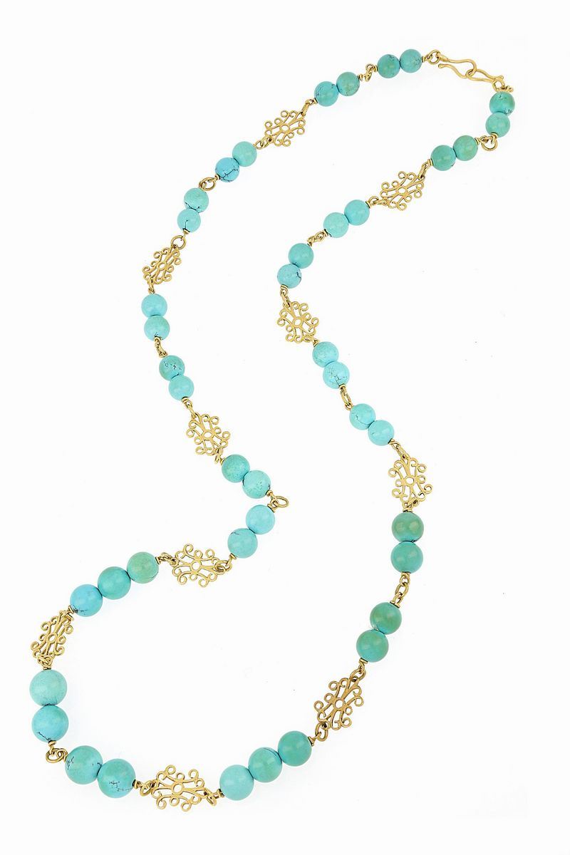 Collana in Oro con Turchesi