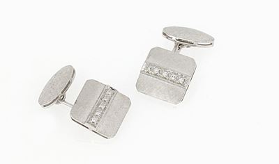 Gemelli in Oro Bianco e Diamanti