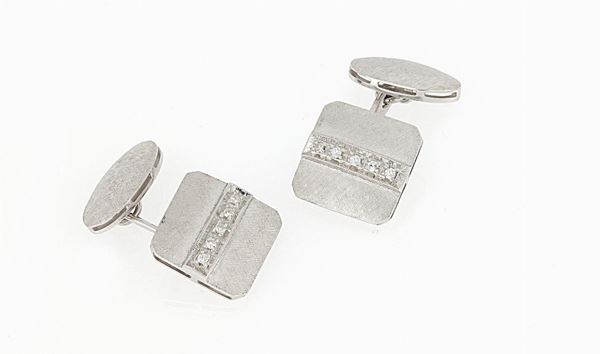 Gemelli in oro bianco e diamanti