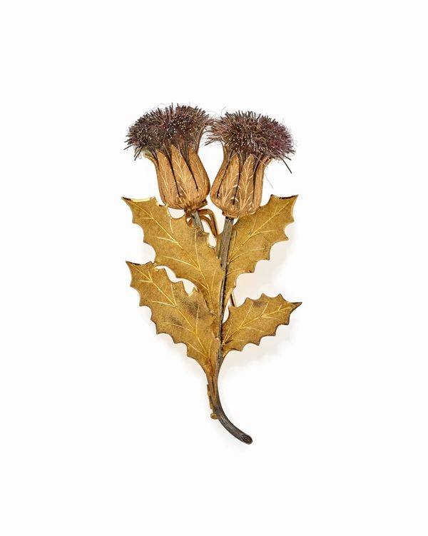 Buccellati : Spilla due cardi firmata Buccellati  - Auction ASTA LIVE GIUGNO - Faraone Casa d'Aste